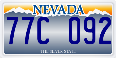 NV license plate 77C092