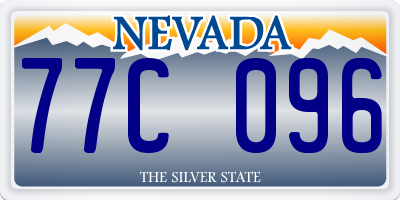NV license plate 77C096