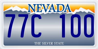 NV license plate 77C100