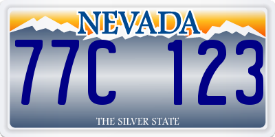 NV license plate 77C123