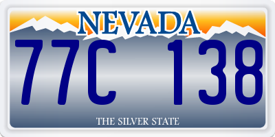 NV license plate 77C138