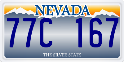 NV license plate 77C167