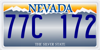 NV license plate 77C172