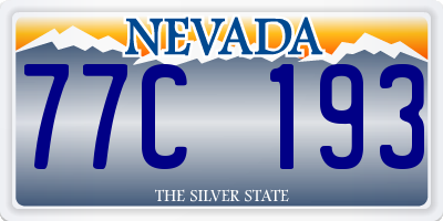 NV license plate 77C193