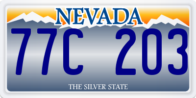 NV license plate 77C203