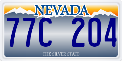 NV license plate 77C204