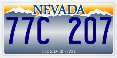 NV license plate 77C207