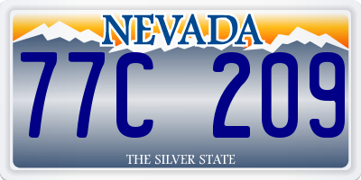 NV license plate 77C209