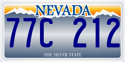 NV license plate 77C212