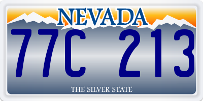 NV license plate 77C213