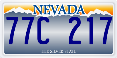 NV license plate 77C217