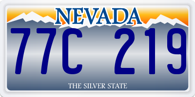 NV license plate 77C219