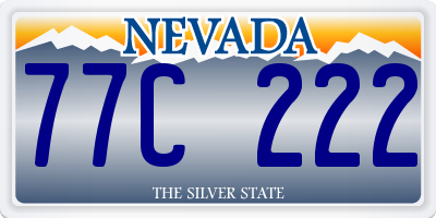 NV license plate 77C222