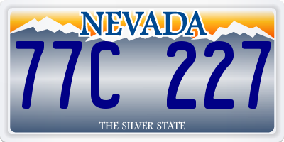 NV license plate 77C227