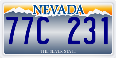 NV license plate 77C231