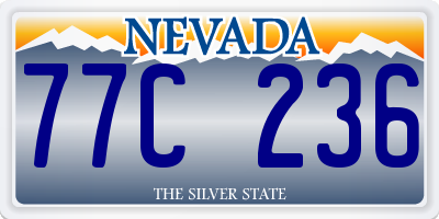 NV license plate 77C236