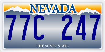 NV license plate 77C247