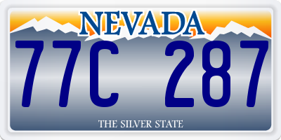 NV license plate 77C287