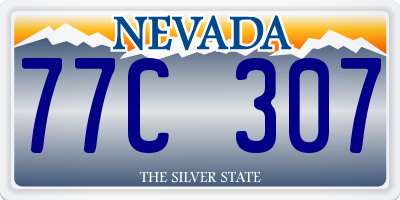 NV license plate 77C307