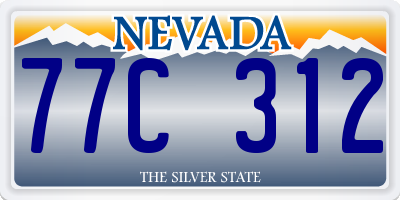 NV license plate 77C312