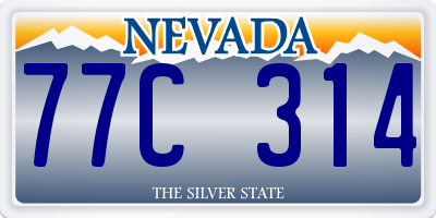 NV license plate 77C314