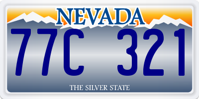 NV license plate 77C321