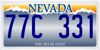NV license plate 77C331