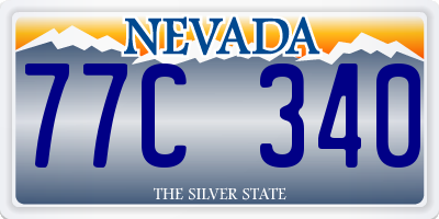 NV license plate 77C340
