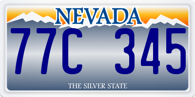 NV license plate 77C345