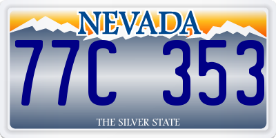 NV license plate 77C353