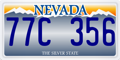 NV license plate 77C356