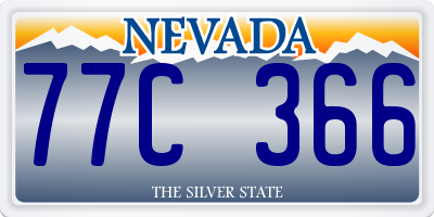 NV license plate 77C366