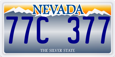 NV license plate 77C377