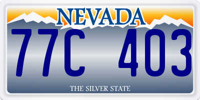 NV license plate 77C403