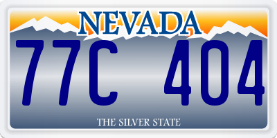 NV license plate 77C404