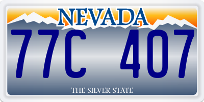 NV license plate 77C407