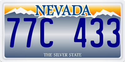 NV license plate 77C433
