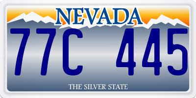 NV license plate 77C445