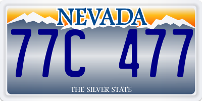NV license plate 77C477