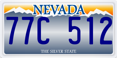 NV license plate 77C512
