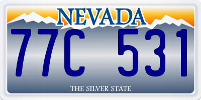 NV license plate 77C531