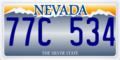 NV license plate 77C534