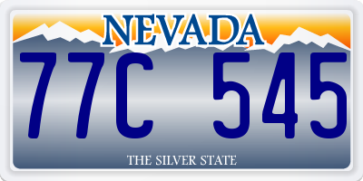 NV license plate 77C545