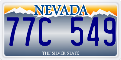 NV license plate 77C549