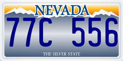 NV license plate 77C556