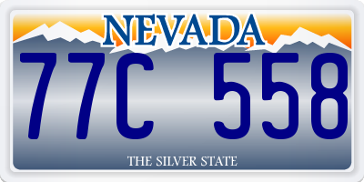 NV license plate 77C558