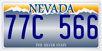 NV license plate 77C566