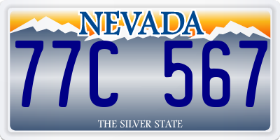 NV license plate 77C567