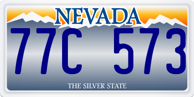 NV license plate 77C573