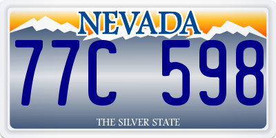 NV license plate 77C598